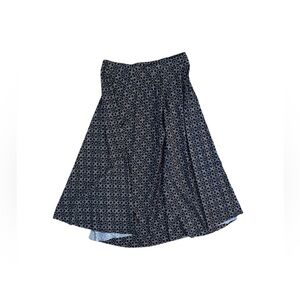 Elizabeth & Nicole Y2K Geo Circle Print A-Line Midi Skirt - Black